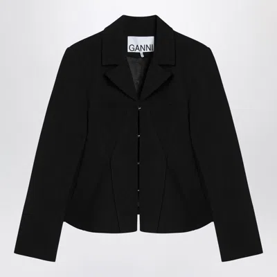 Ganni Crepe Jacket With Back Seam Detailing