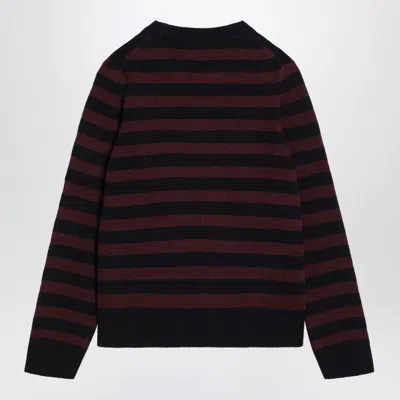 Ganni Graphic Wool Mix Poodle Stripe Sweaters And Cardigans Multicolor In Multi