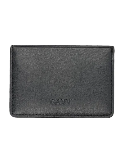Ganni Women Bou Animals Cards Holder In Black