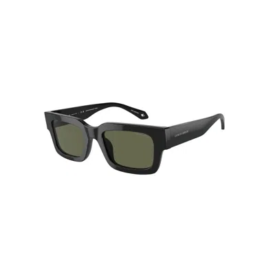 Giorgio Armani Rectangle-frame Tinted-lenses Sunglasses In Black