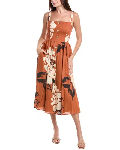Hutch Peterson Linen-blend Midi Dress