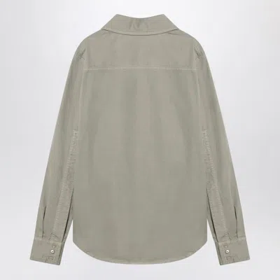 Gucci Dusty Green Shirt With Waist Ribbon Women In Gray