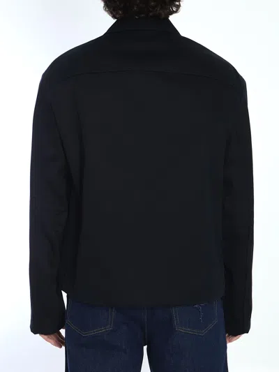 Gucci Signature Web Embossed Gabardine Jacket In Blue
