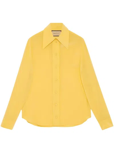 Gucci Crepe De Chine And Silk Shirt In Yellow