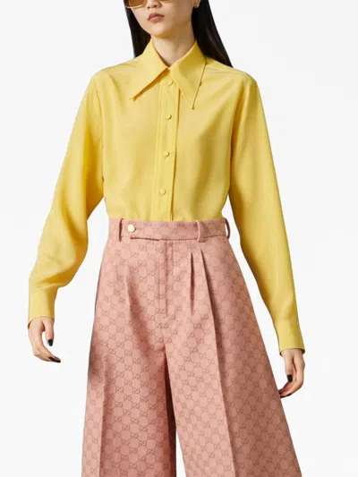 Gucci Crepe De Chine And Silk Shirt In Yellow