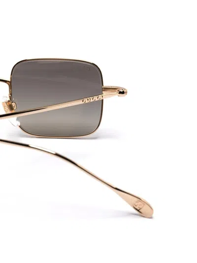 Gucci Gold-gold-grey Metal Sunglasses In Neutral