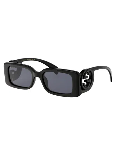 Gucci Gg1325s 001 Rectangle Sunglasses In Black