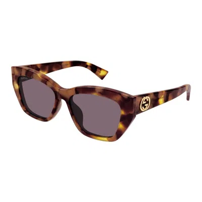 Gucci Havana-havana-violet Recycled Acetate Sunglasses