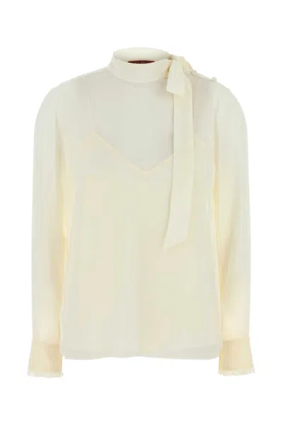 Gucci Ivory Crepe Blouse