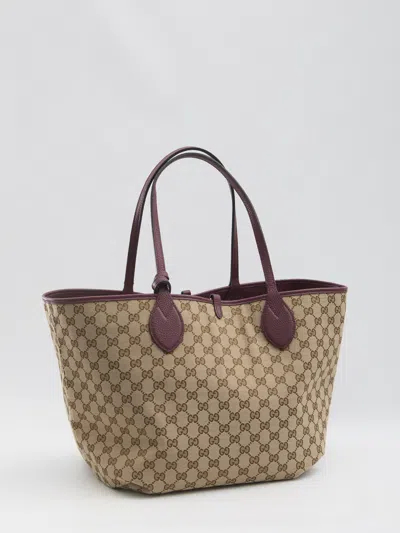 Gucci Borsa Shopping Reversibile In Pelle Bordeaux Donna In Brown