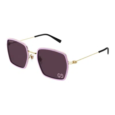 Gucci Pink-gold-violet Acetate Sunglasses In Purple