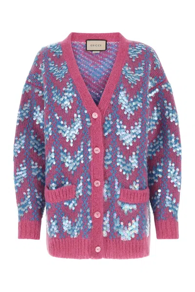 Gucci Two-tone Mohair Blend Oversize Cardigan