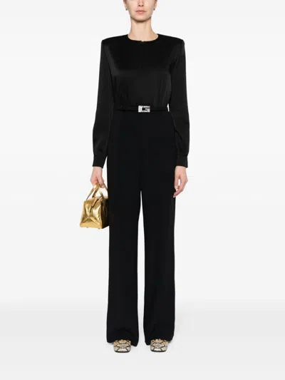 Gucci Viscose Jumpsuit With Belt In Black
