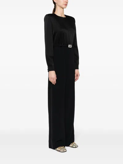 Gucci Viscose Jumpsuit With Belt In Black