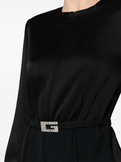 Gucci Viscose Jumpsuit With Belt In Black
