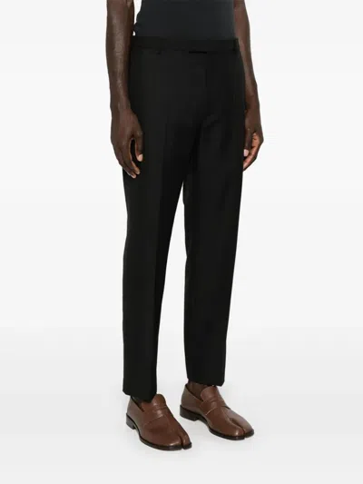Gucci Wool Blend Twill Bush Trousers In Black