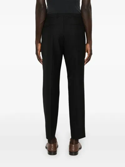 Gucci Wool Blend Twill Bush Trousers In Black