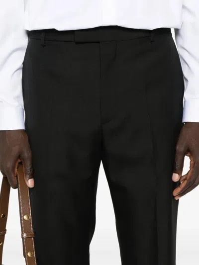 Gucci Wool Blend Twill Bush Trousers In Black