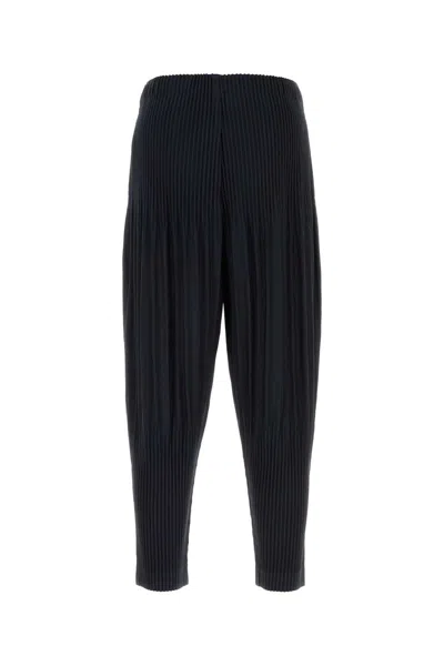 Homme Plisse Midnight Blue Polyester Pant In Blue