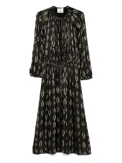 Isabel Marant ml Sana Black Dress With Golden Stripes