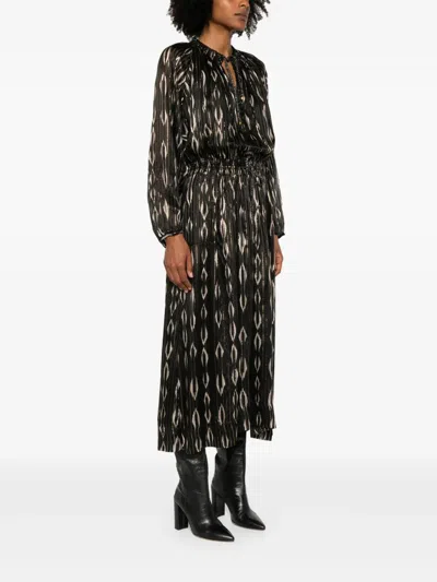 Isabel Marant ml Sana Black Dress With Golden Stripes