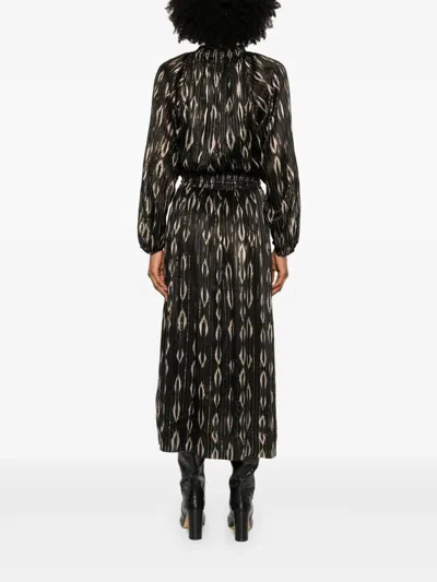 Isabel Marant ml Sana Black Dress With Golden Stripes