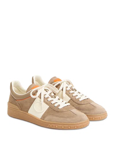 Valentino Low Top Sneaker Contrast Stitching In Gold