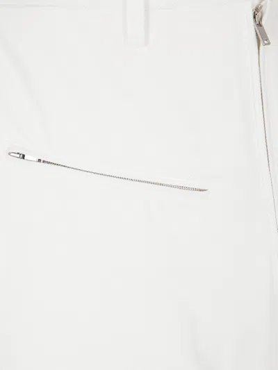 Jil Sander Looped Zip Pocket Skirt In White