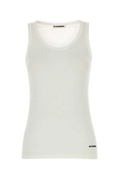 Jil Sander Plus Logo-print Scoop-neck Tank Top In White