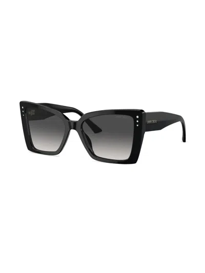 Jimmy Choo Black Acetate Sunglasses In Black