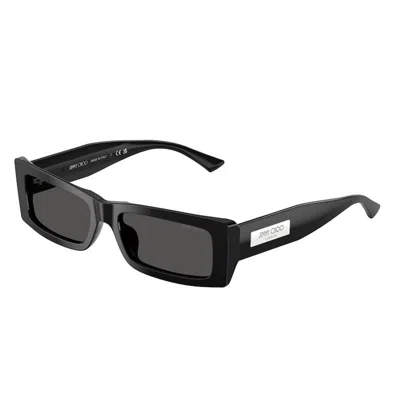 Jimmy Choo Lennon 54mm Polarized Rectangular Sunglasses In Black