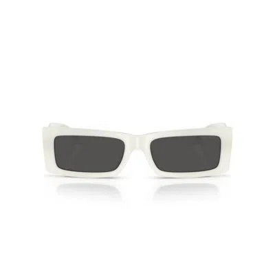 Jimmy Choo Lennon 54mm Polarized Rectangular Sunglasses In White