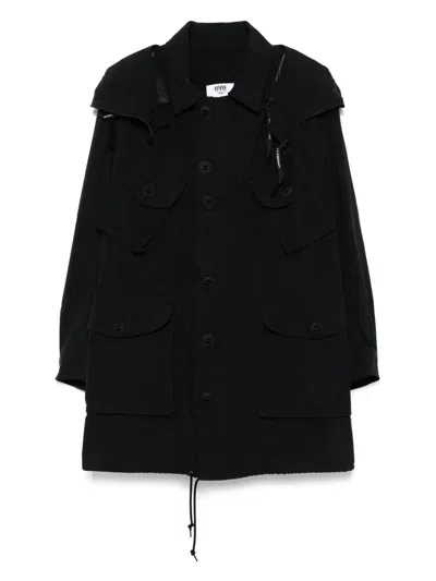 Junya Watanabe Men's Nylon Parka Coat In Black