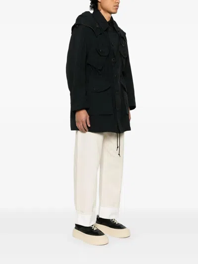 Junya Watanabe Men's Nylon Parka Coat In Black