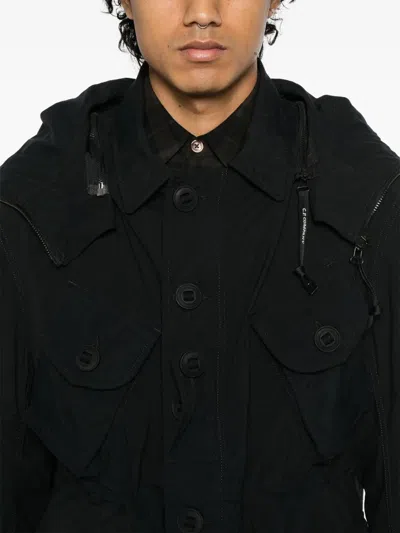 Junya Watanabe Men's Nylon Parka Coat In Black
