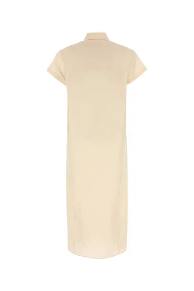 Khaite Effy Silk And Cotton-blend Organza Midi Shirt Dress In Neutral