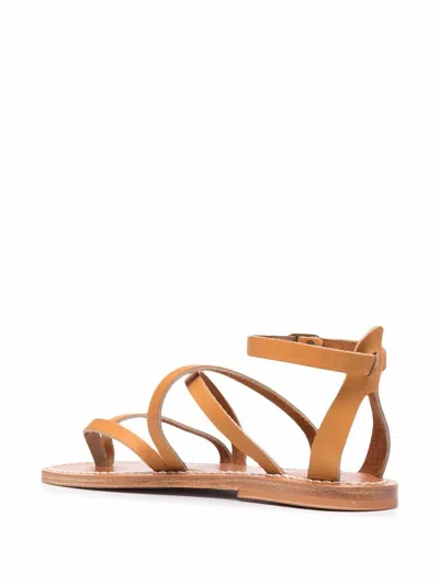 Kjacques K Jacques Ladies Brown Epicure Flat Leather Sandals In Brown