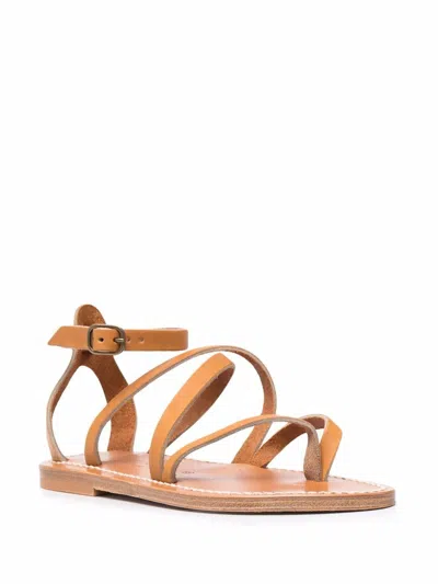 Kjacques K Jacques Ladies Brown Epicure Flat Leather Sandals In Brown