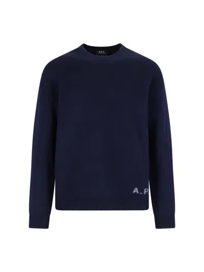 Apc A.p.c. 'edward' Sweater With Logo Inlay