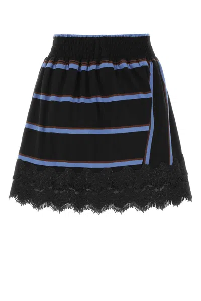 Koché Koche Embroidered Cotton Mini Skirt In Black