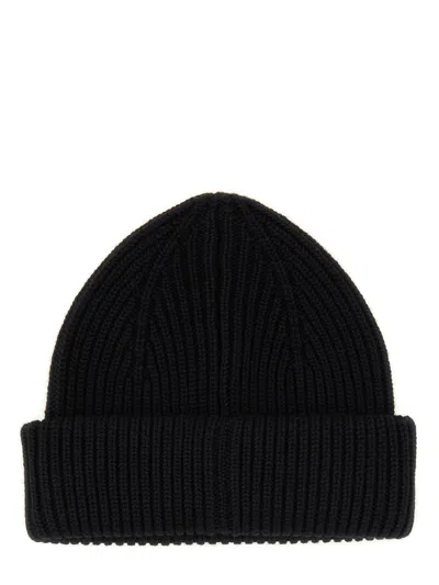 Lanvin Wool Beanie Hat In Black