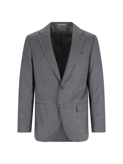Caruso Tailored Grey Suit With Two-button Blazer In Gray