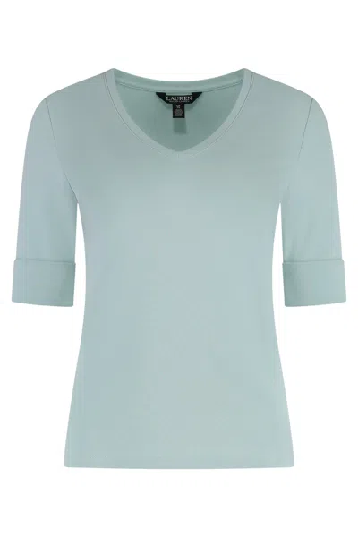 Ralph Lauren Stretch Cotton T-shirt In Blue