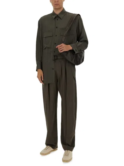 Lemaire Relaxed Fit Utility Overshirt In Green