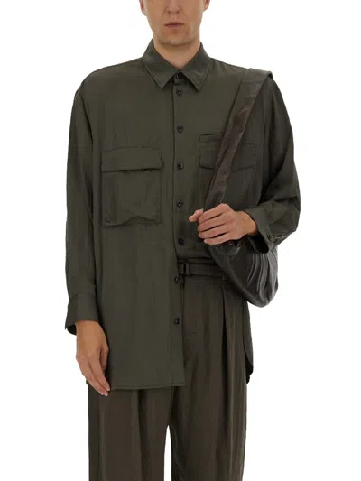 Lemaire Relaxed Fit Utility Overshirt In Green