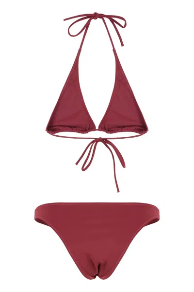 Lido Cinquantacinque Triangle Bra Bikini In Burgundy