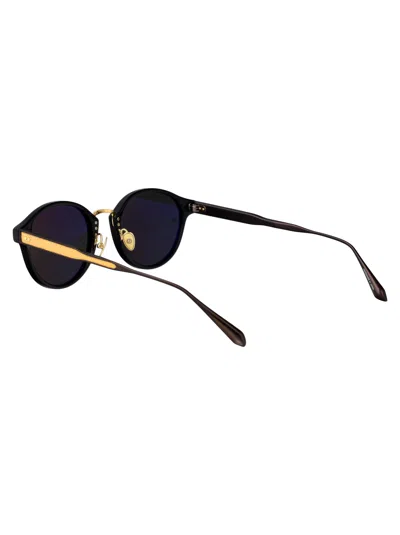 Linda Farrow Black/yellow/mattnickel/grey Acetate Sunglasses