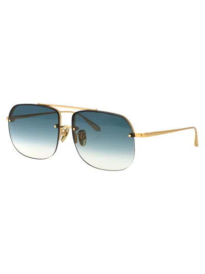 Linda Farrow Seren Sunglasses In Gold