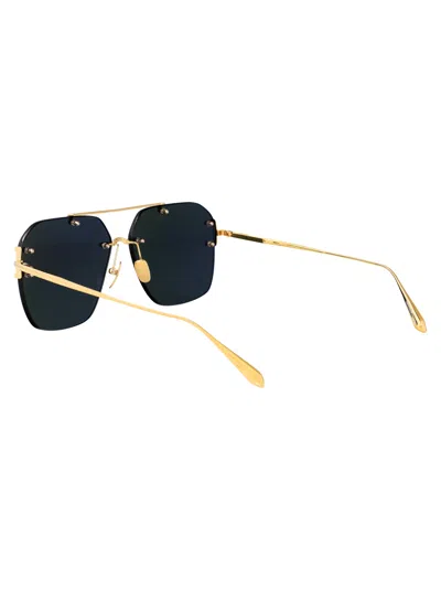 Linda Farrow Reyner Titanium Sunglasses In Green