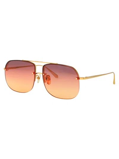 Linda Farrow Seren Sunglasses In Gold